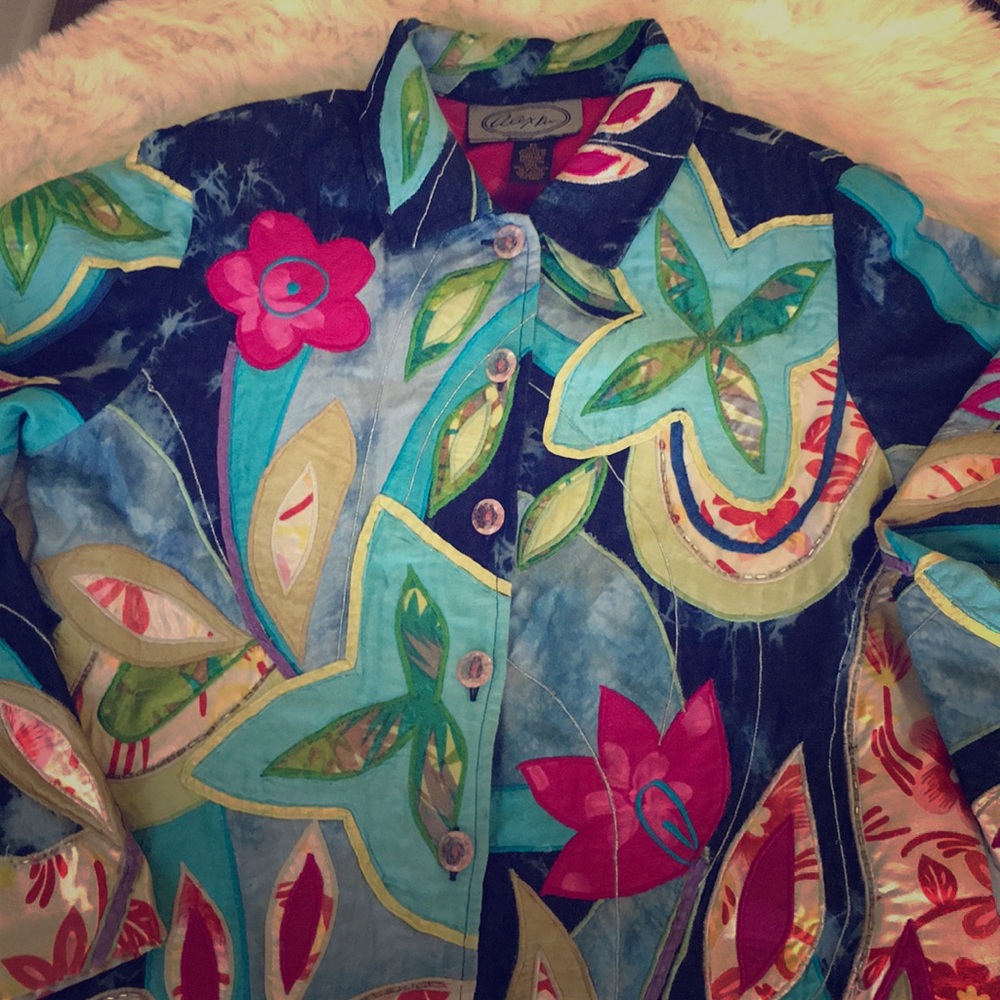 Alex K. Denim Embroidered Fall Jacket